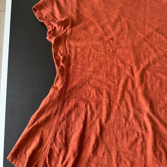 Style & Co Women’s Rust Orange Swing Top Size M 100% Cotton Short Sleeve Tee - Picture 5 of 6